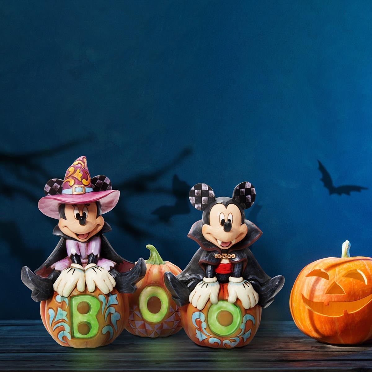 DISNEY TRADITIONS BY JIM SHORE HALLOWEEN MICKEY & MINNIE BOO