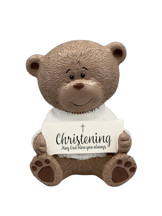 TEDDY MOMENTS RESIN BEAR CHRISTENING