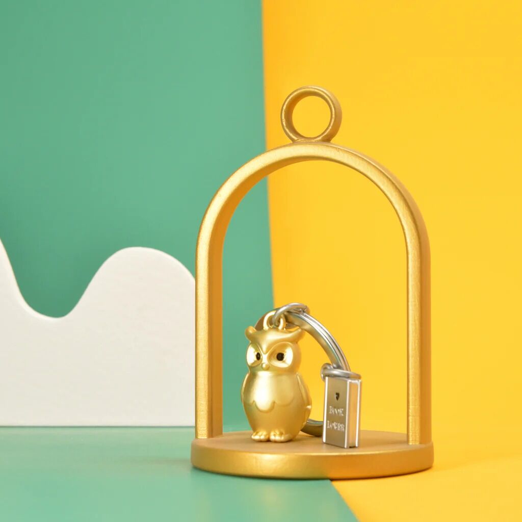 METALMORPHOSE KEYCHAIN OWL & BOOK