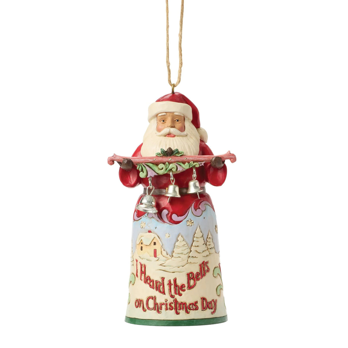 Heartwood Creek By Jim Shore Santa With Bells Hanging Ornament