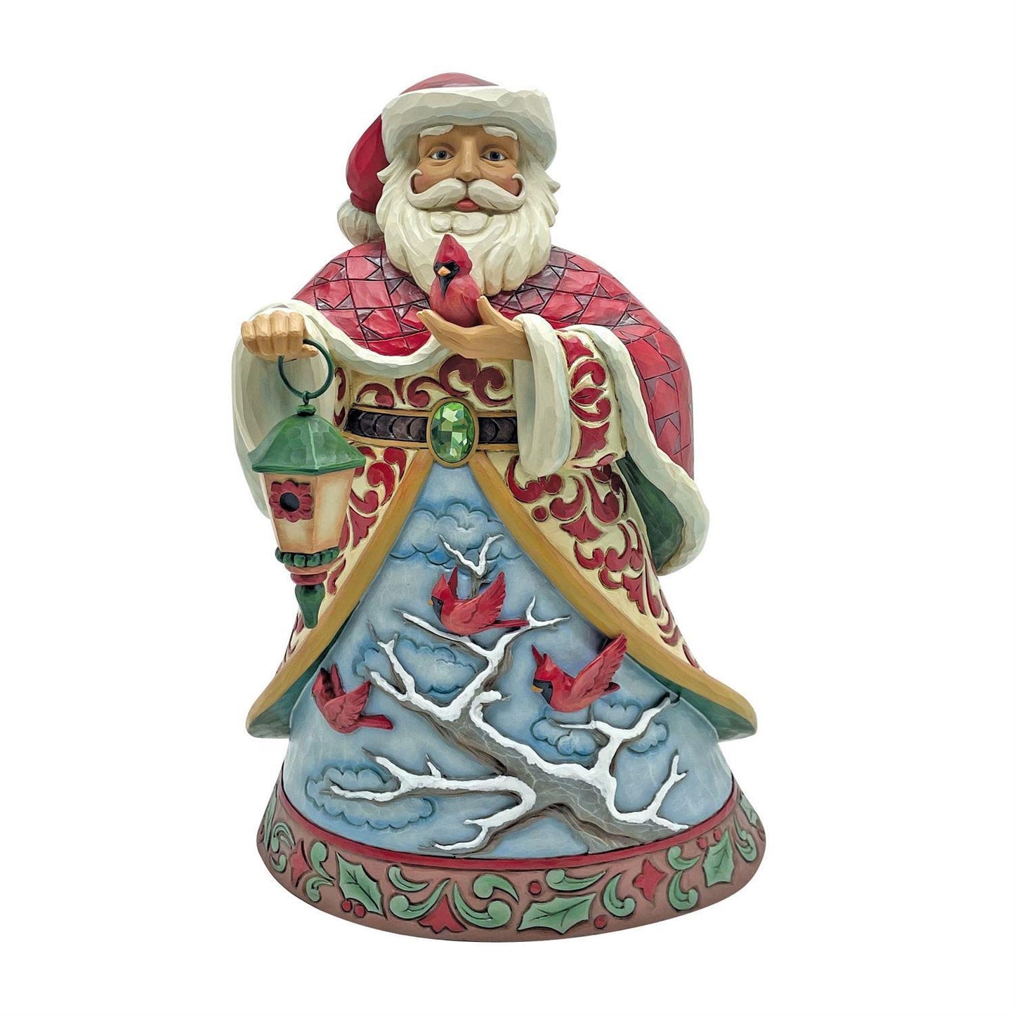 HEARTWOOD CREEK DELUXE SANTA WITH CARDINAL 35CM
