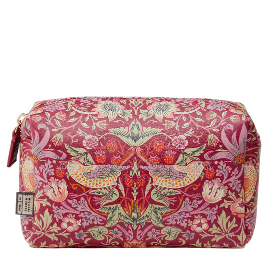 William Morris at Home Strawberry Thief Med Toiletry Bag Red