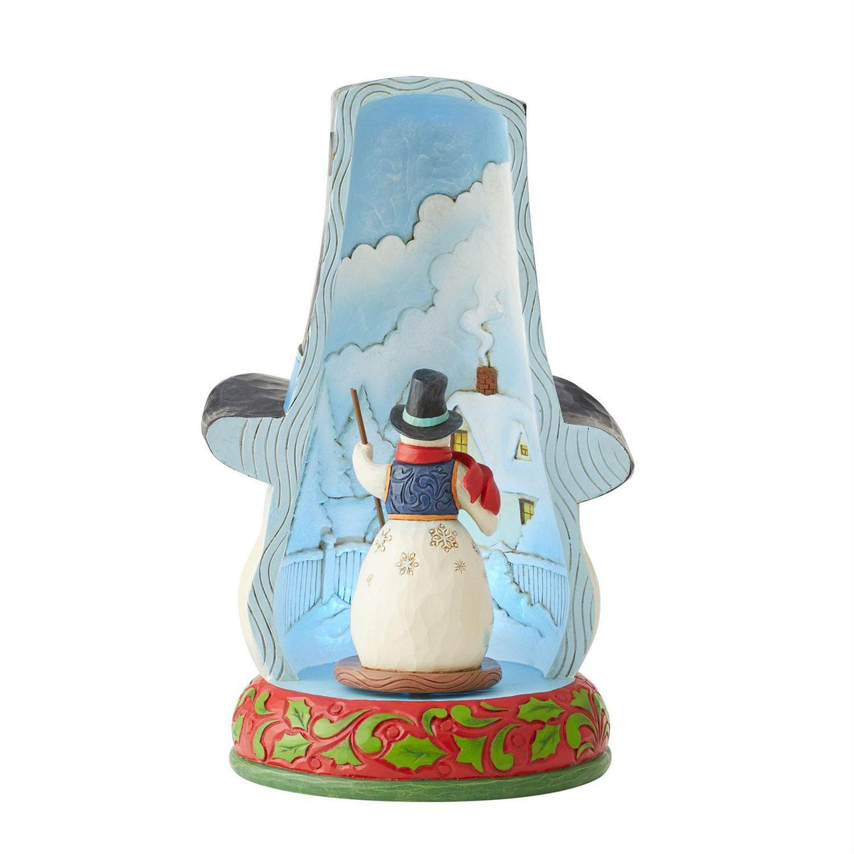 HEARTWOOD CREEK SNOWMAN IN HAT ROTATING LED 28CM