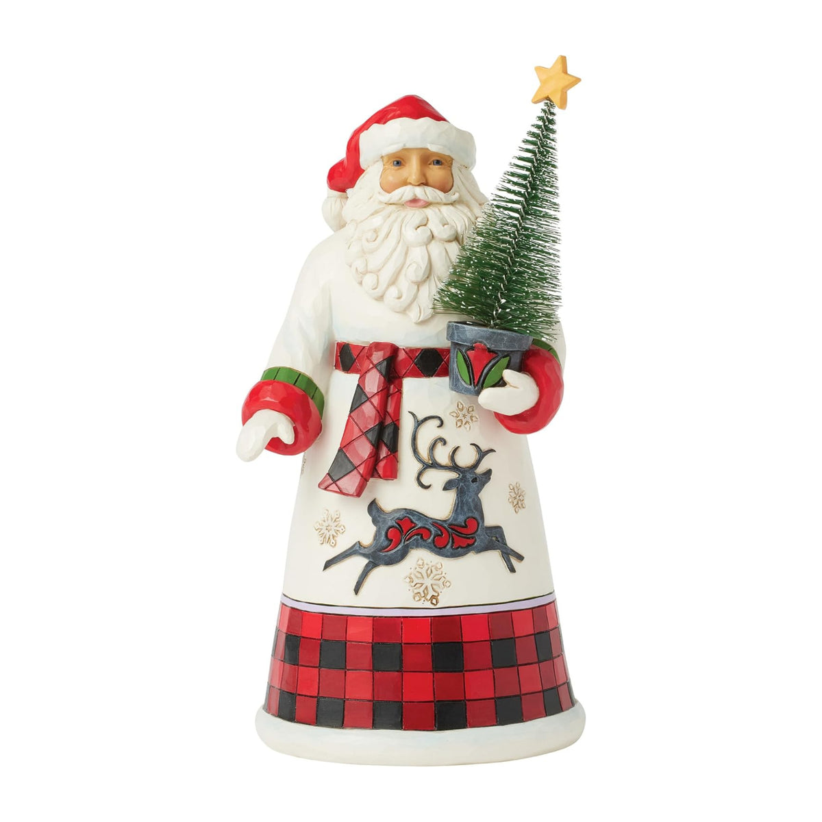 Heartwood Creek By Jim Shore Santa Holding A Sisal Christmas Tree Figurine