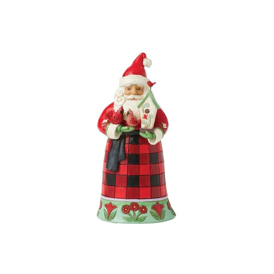 Heartwood Creek By Jim Shore Santa With Cardinals & Birdhouse Figurine