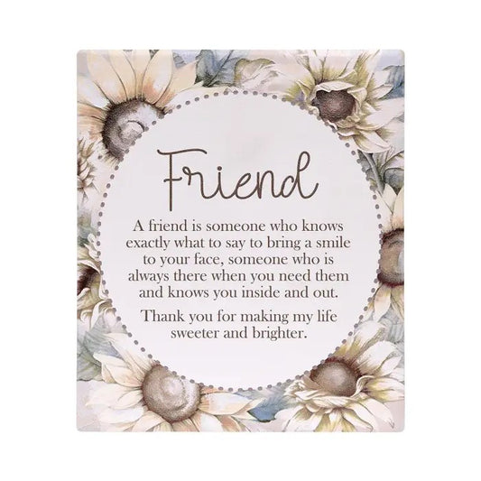 Saddle & Bloom Verse Plaque Friend