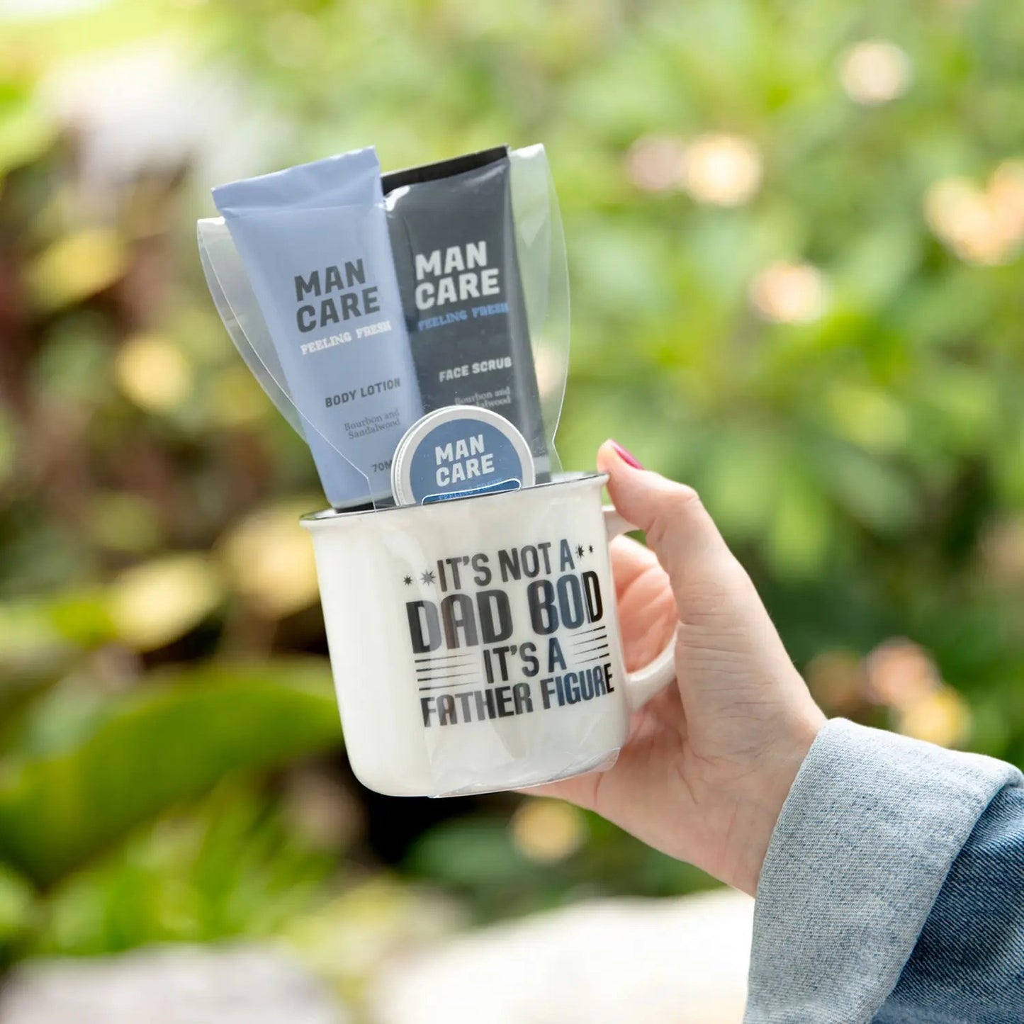 Mug Gift Set With Body Lotion, Body Wash And Beard Cream "Dad Bod"