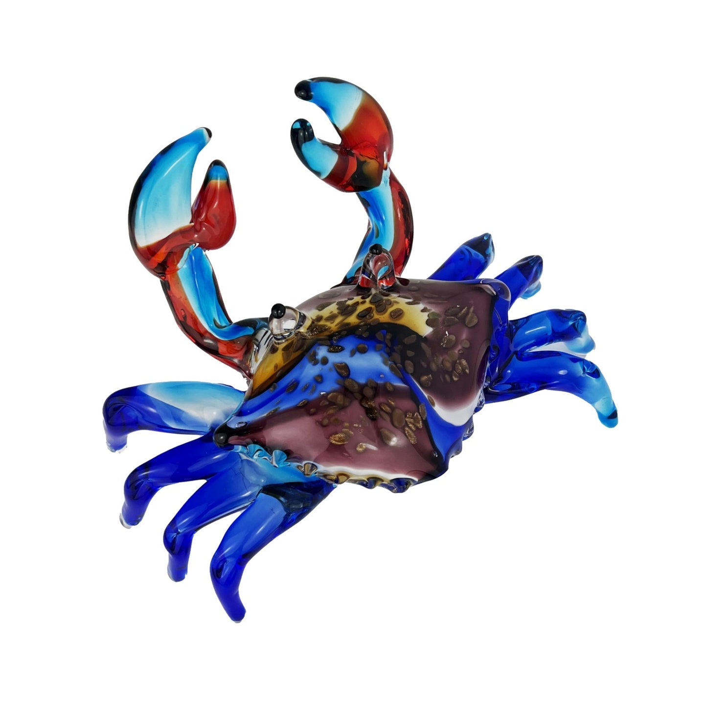 ZIBO ART GLASS BLUE SWIMMER CRAB BLUEY