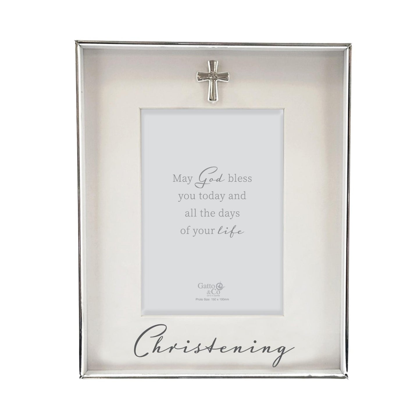 Photo Frame Silver With Motiff Christening 6x4