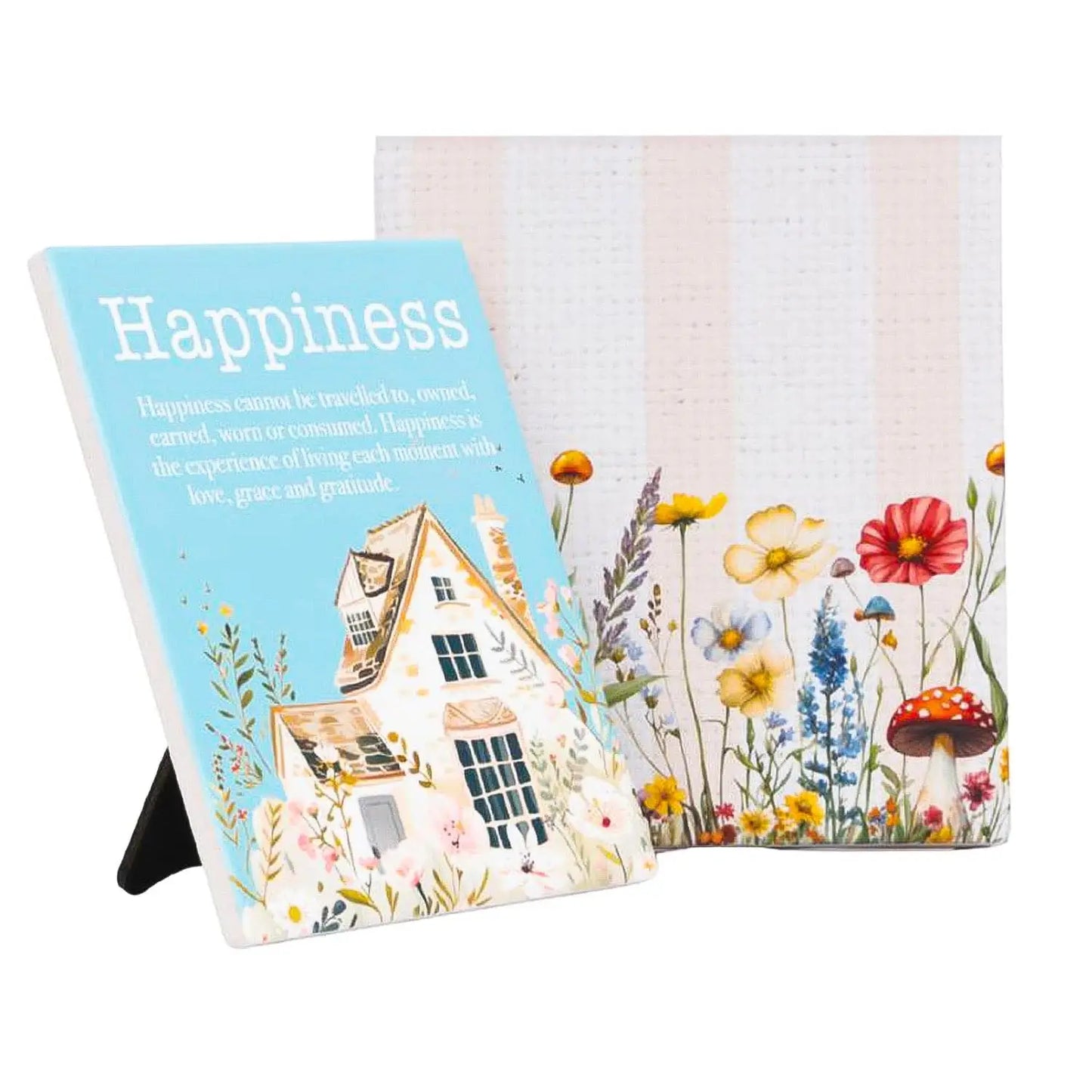 Ceramic Verse Plaque Cottage Grove Happiness