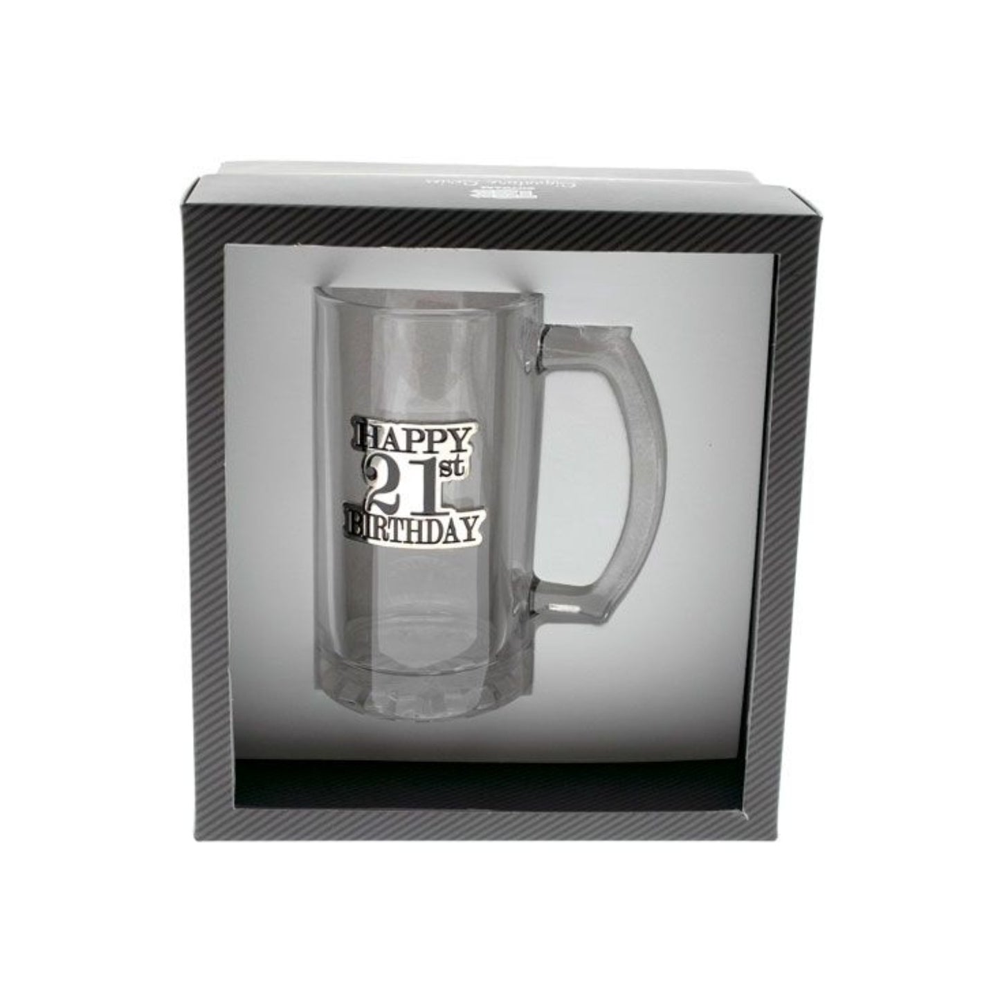 Birthday Beer Stein With Black & Silver Badge 21st