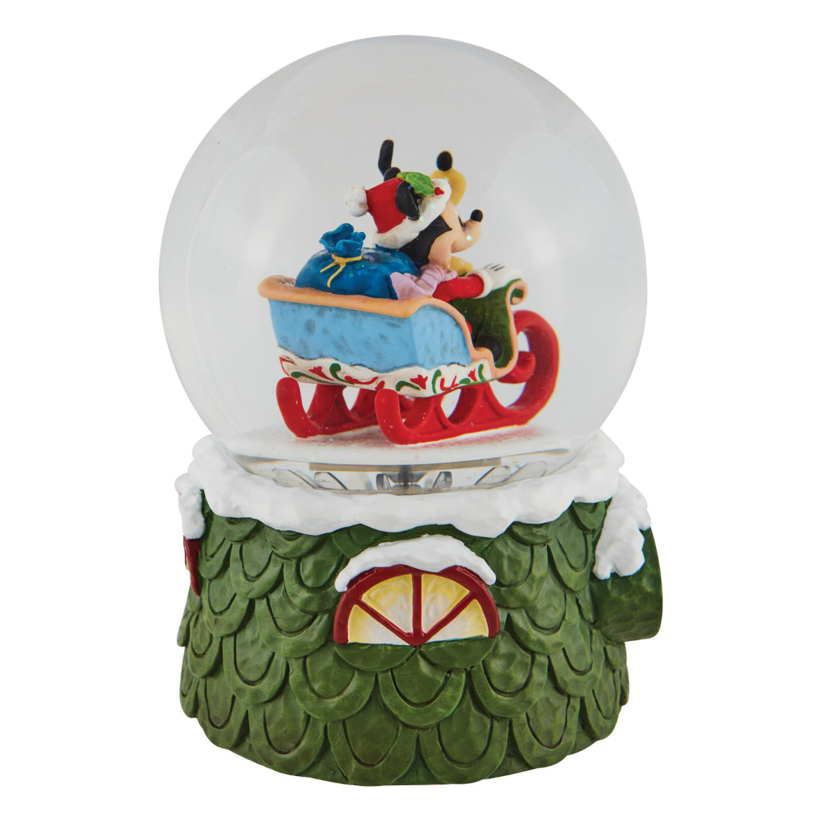 DISNEY TRADITIONS BY JIM SHORE MUSICAL WATERBALL MICKEY & PLUTO 120MM