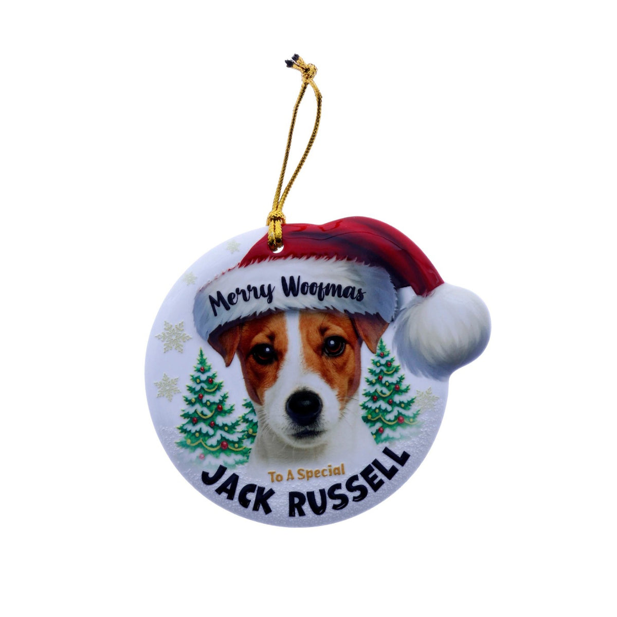 Christmas Sentiment Ceramic Plaque Dog Jack Russell