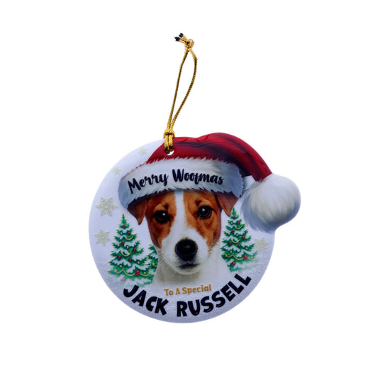 Christmas Sentiment Ceramic Plaque Dog Jack Russell