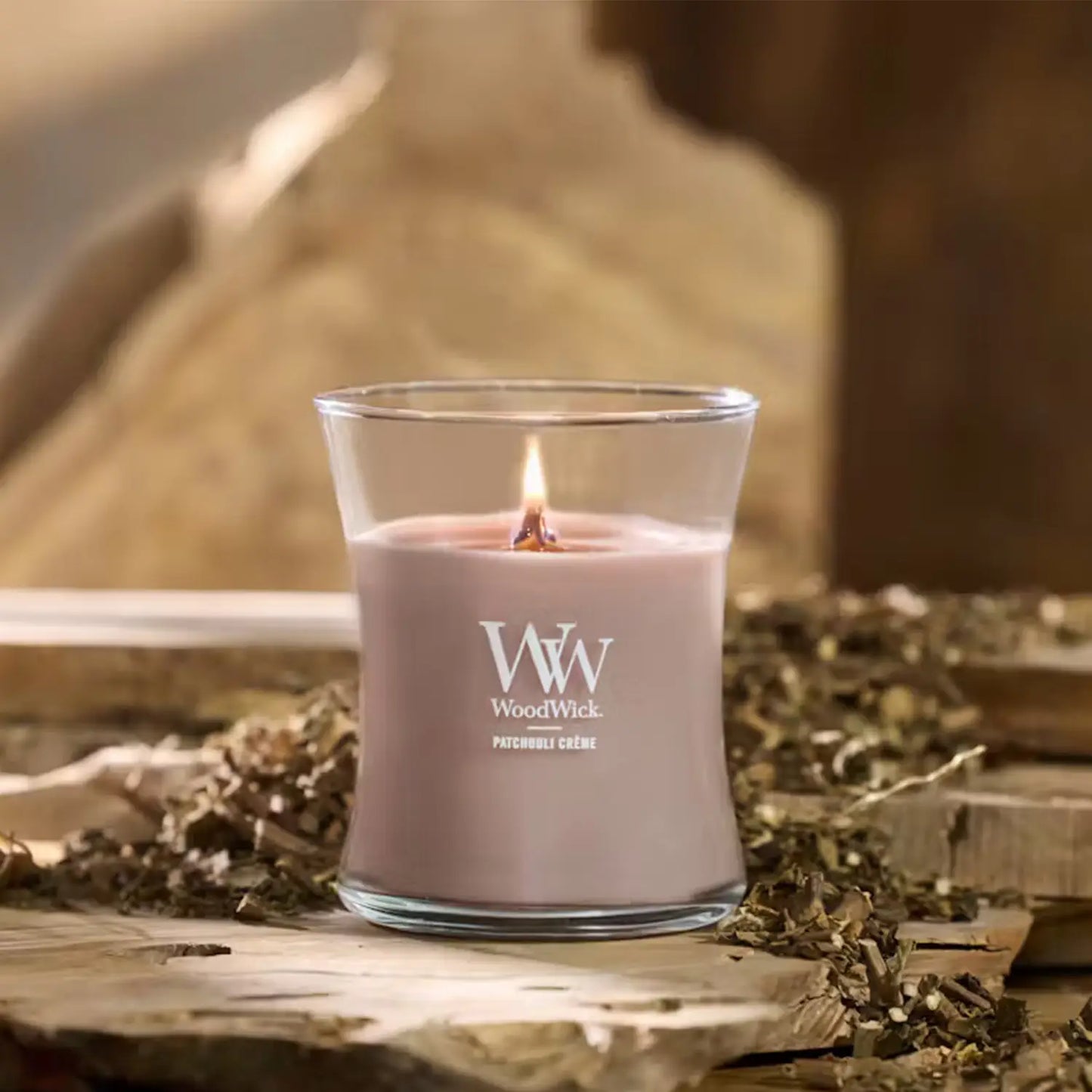 WoodWick Candle Patchouli Crème Medium