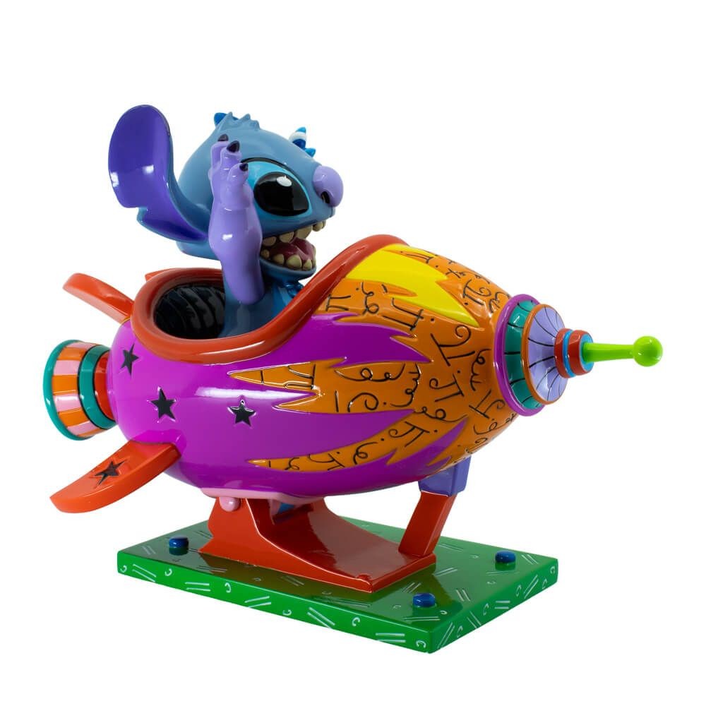 DISNEY BRITTO STITCH IN ROCKET SHIP LARGE FIGURINE