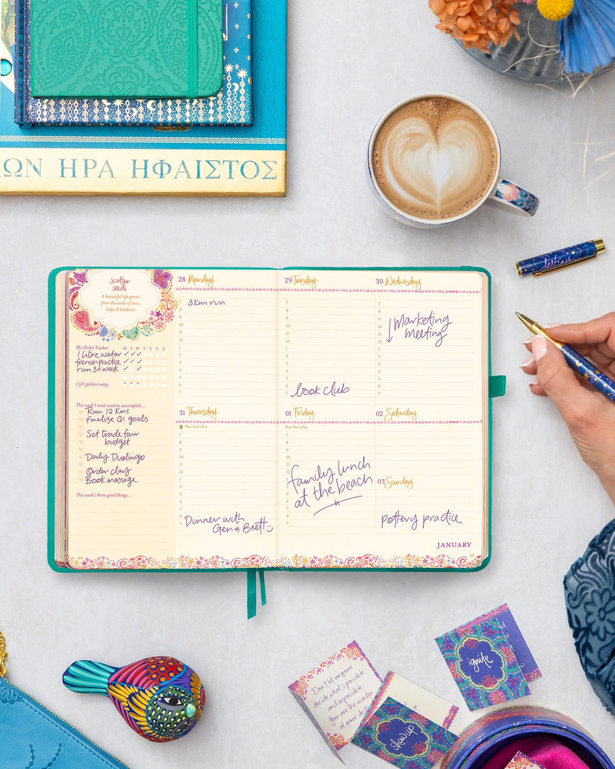 Intrinsic 2027 Diary Planner The Year For Abundance - Turquoise Twist