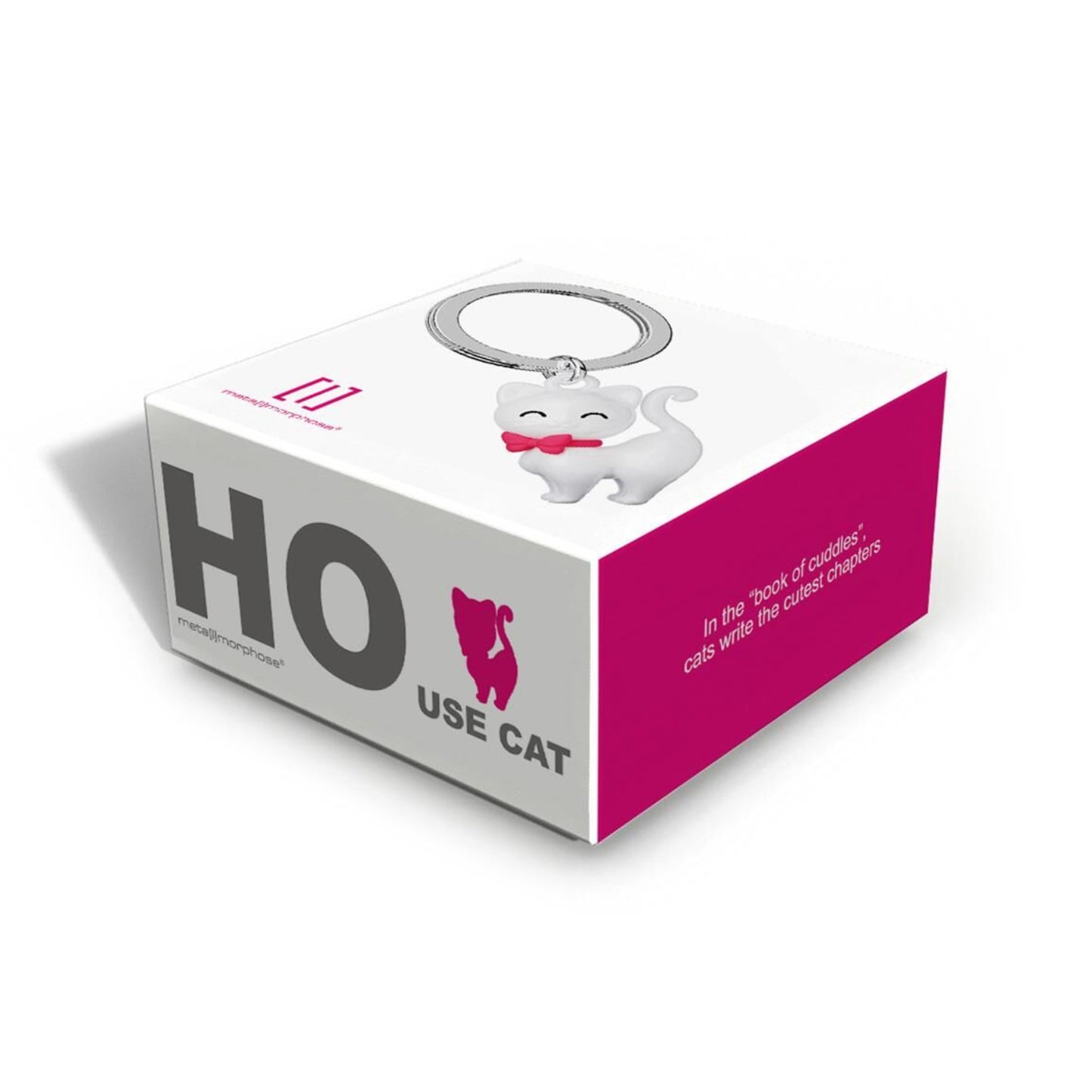 METALMORPHOSE KEYCHAIN WHITE CAT WITH BOW TIE