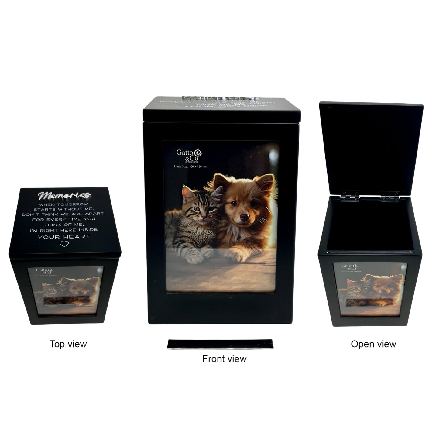 Memorial Pet Keepsake Box With Photo's Black