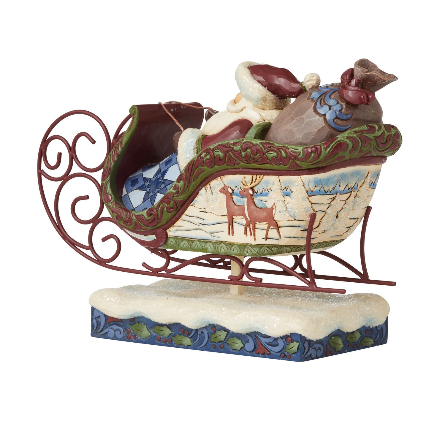 HEARTWOOD CREEK VICTORIAN SANTA IN SLEIGH 18CM