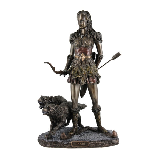 VERONESE DESIGNS BRONZE NORSE SKADI FIGURINE