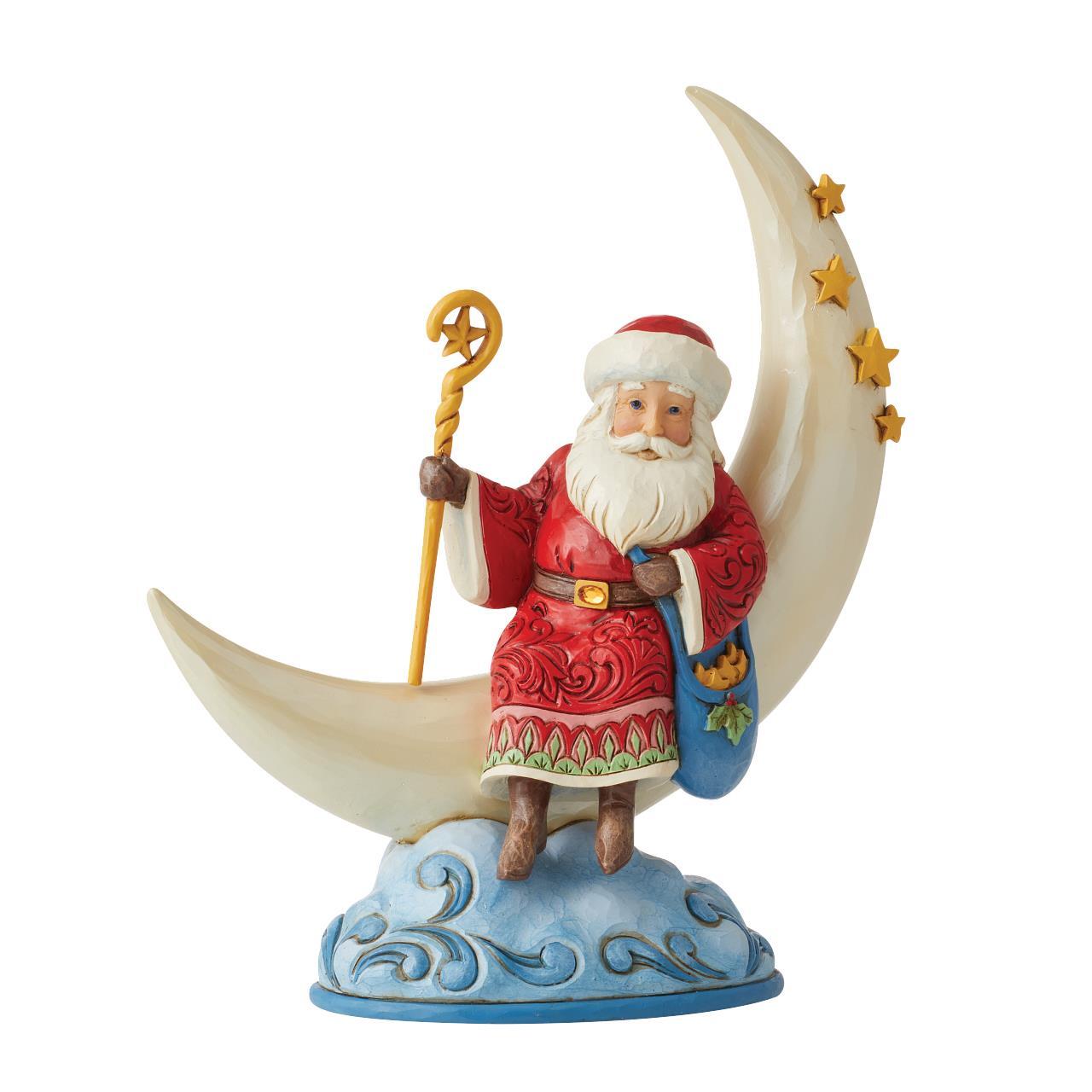 HEARTWOOD CREEK SANTA ON MOON 20CM