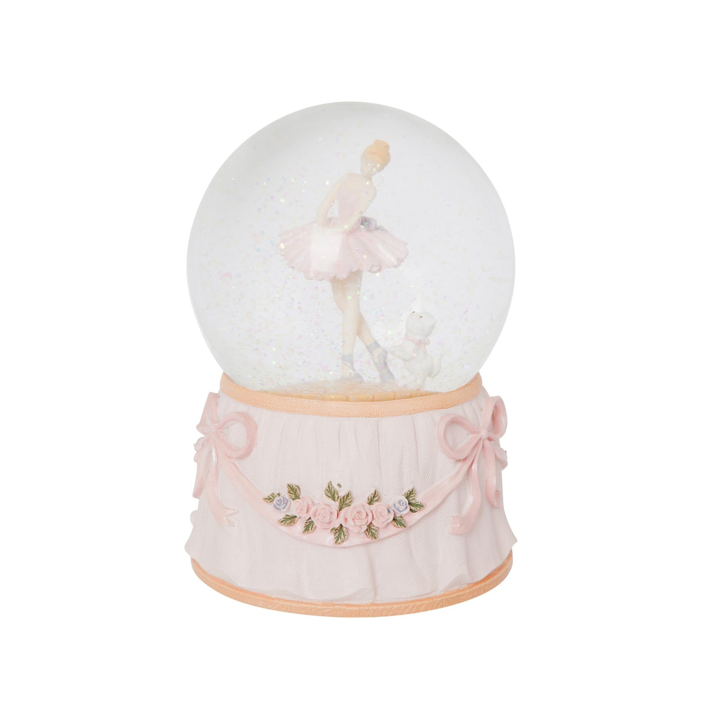 Snow Globe Musical With Ballerina And Puppy