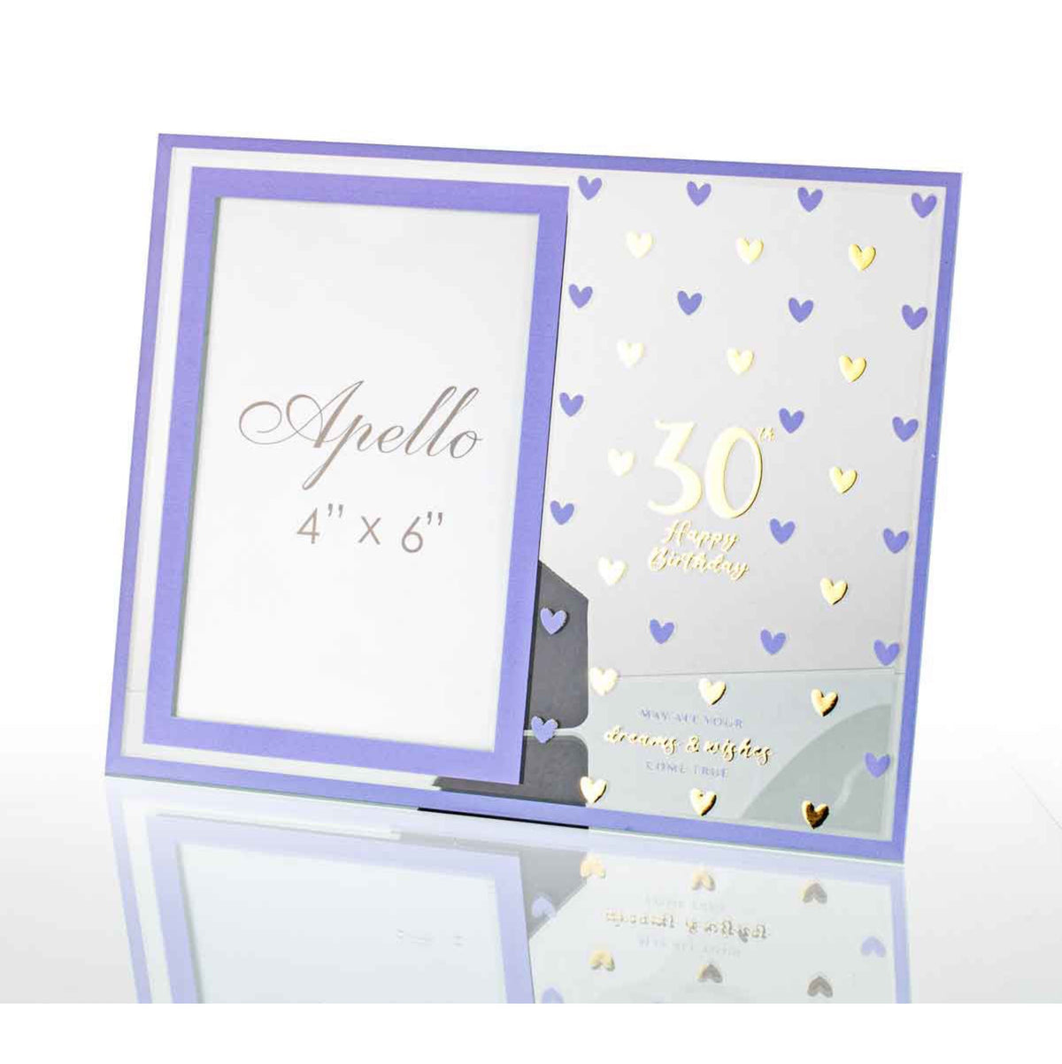 Birthday Photo Frame Glass Sweet Hearts 30th