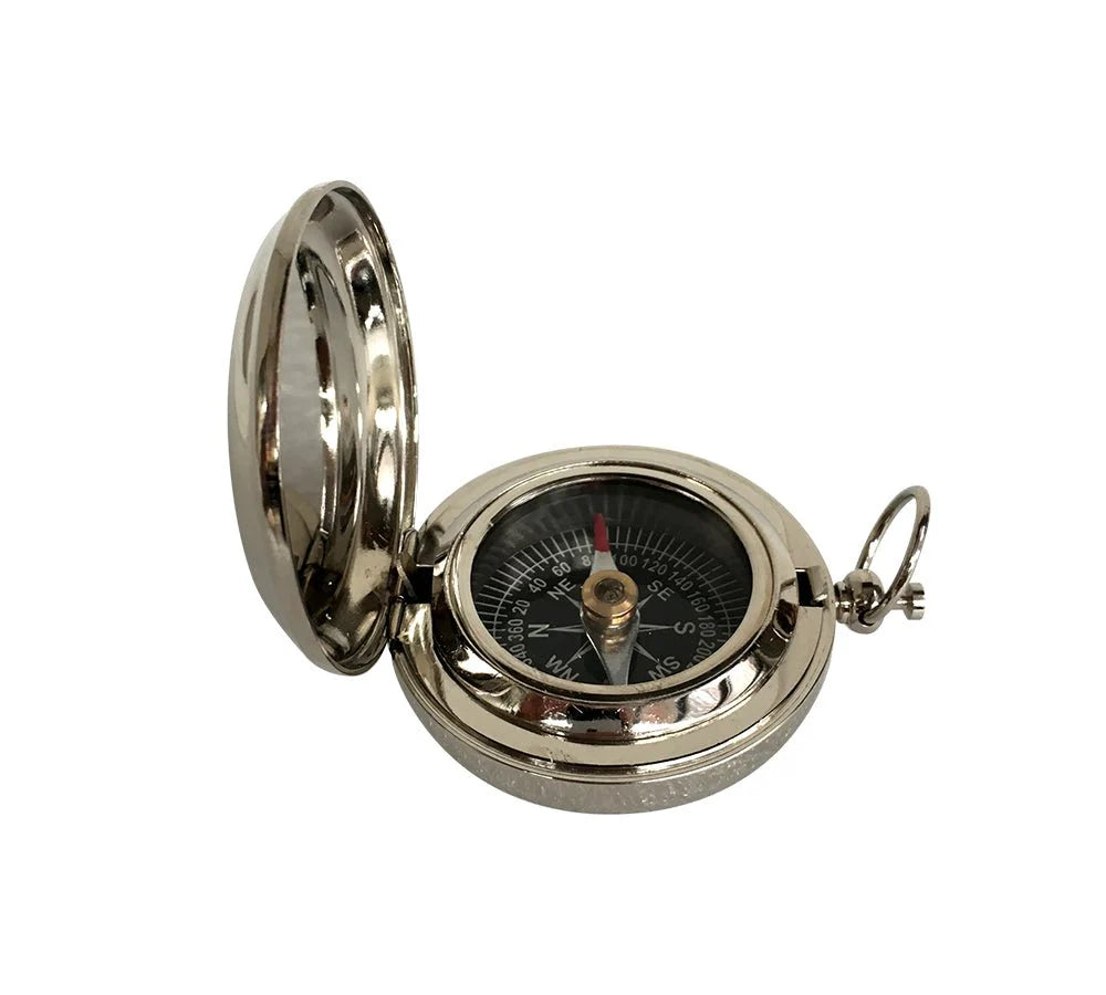 Compass Nickel Finish Flip Push Button