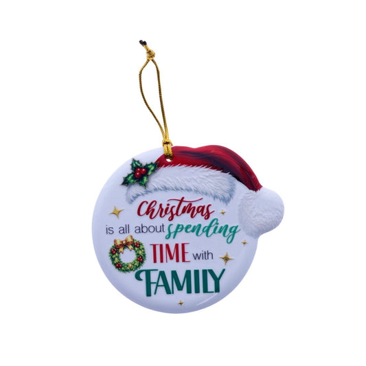 Christmas Sentiment Ceramic Plaque Spending Time With Family