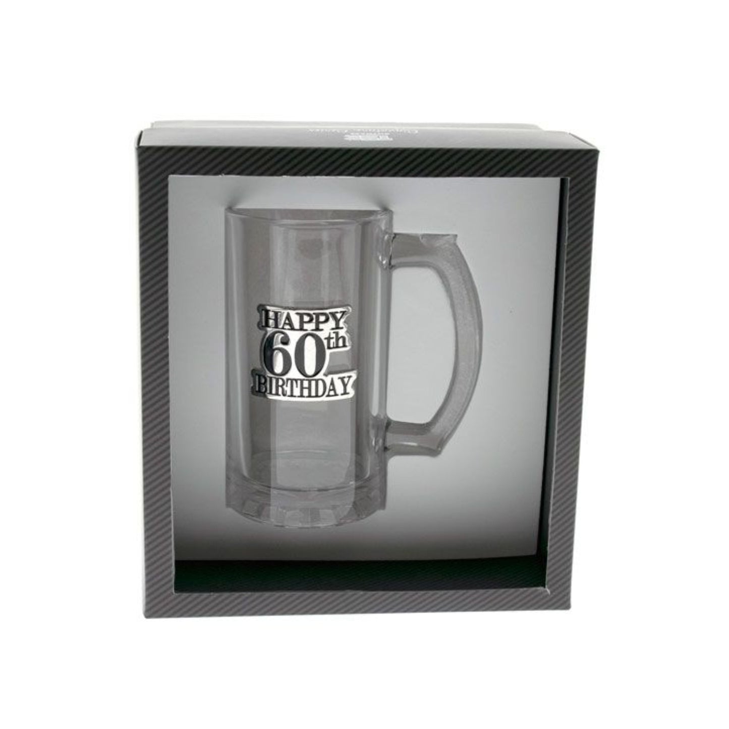 Birthday Beer Stein With Black & Silver Badge 60th