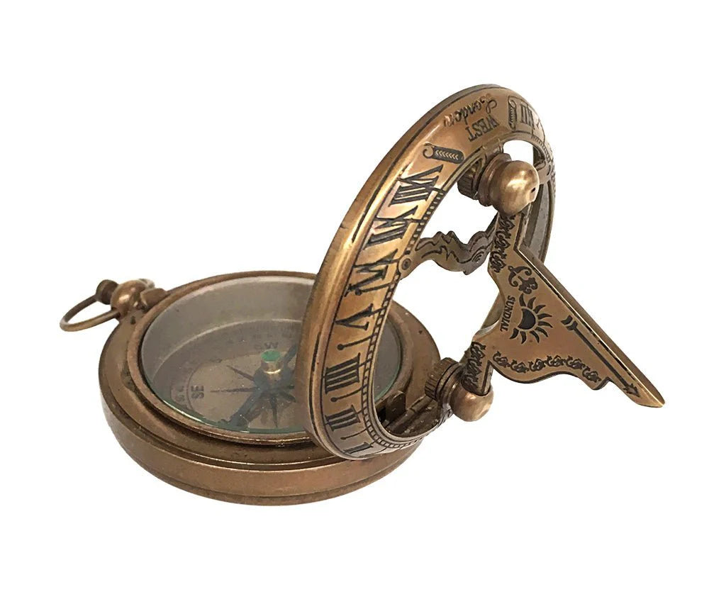 Sundial Metal Push Button Antique Finish