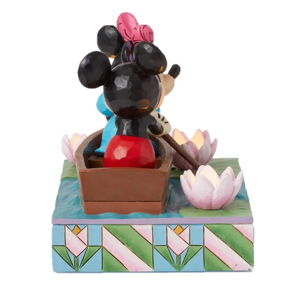 DISNEY TRADITIONS BY JIM SHORE MICKEY AND MINNIE LED LOVE ROWBOAT
