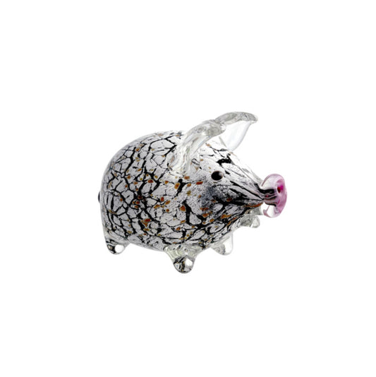 ZIBO ART GLASS PIG PORCO SMALL