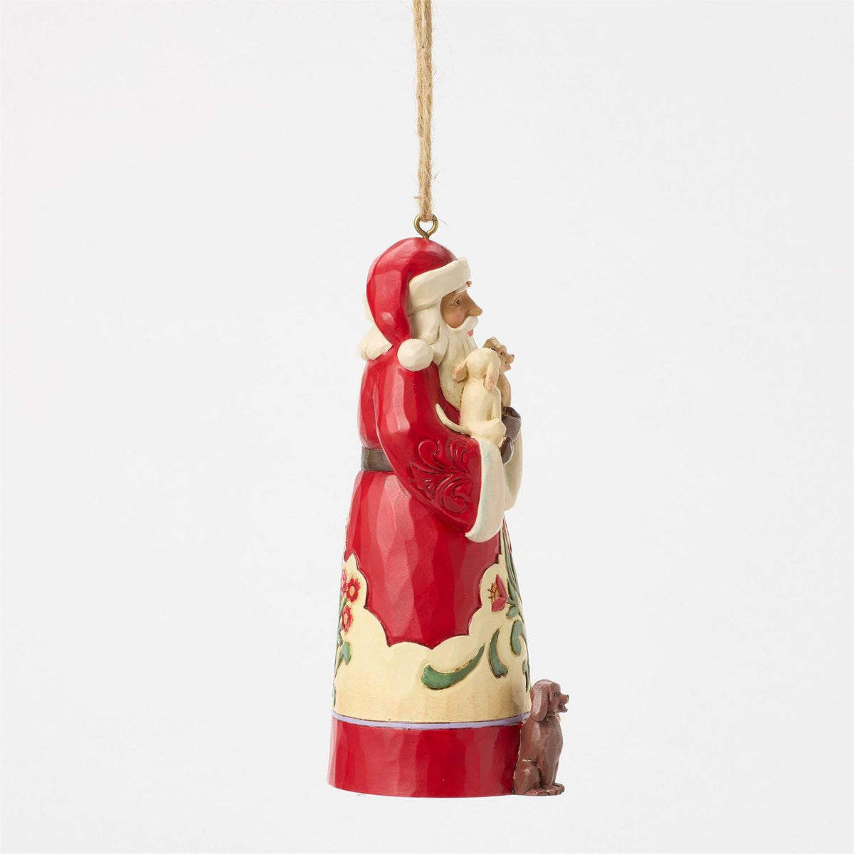 Heartwood Creek By Jim Shore Santa With Pets Hanging Ornament