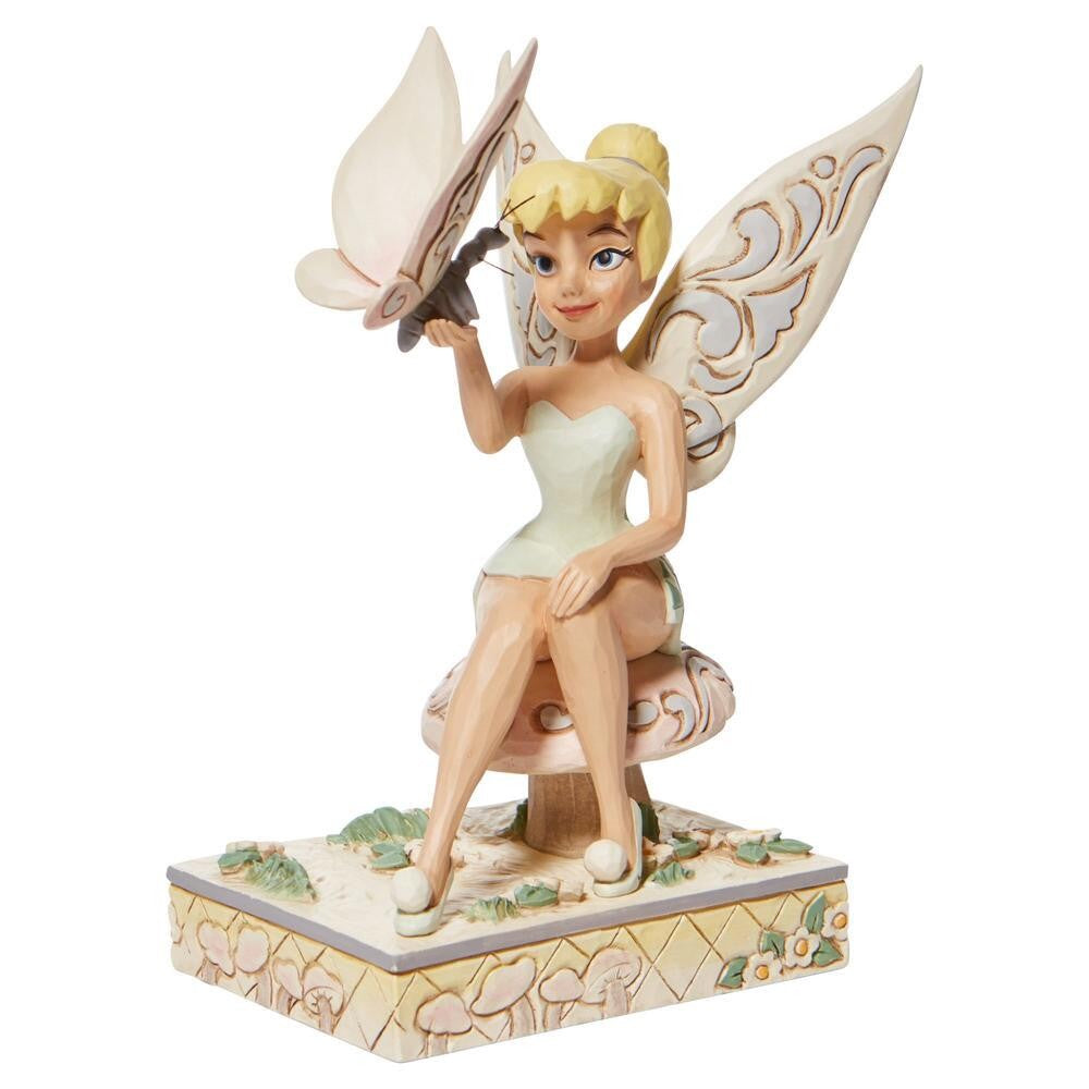 DISNEY TRADITIONS BY JIM SHORE TINKER BELL WHITE WOODLAND 15CM