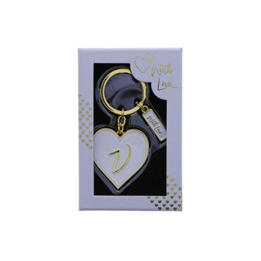 INITIAL KEYRING "V" IN GOLD