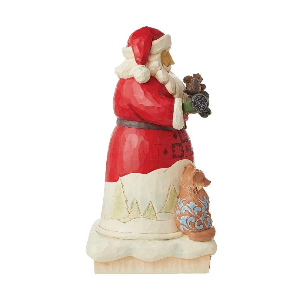 HEARTWOOD CREEK SANTA WITH ANIMALS STATUE 46CM