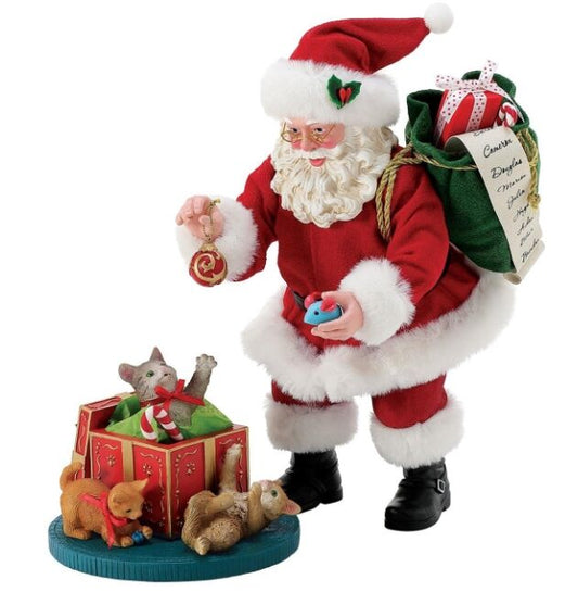 POSSIBLE DREAMS SANTA WITH KITTENS WHISKERING YOU A MERY CHRISTMAS