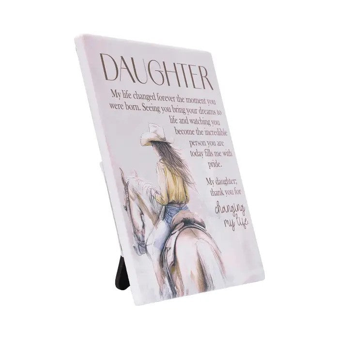 Saddle & Bloom Verse Plaque Daughter
