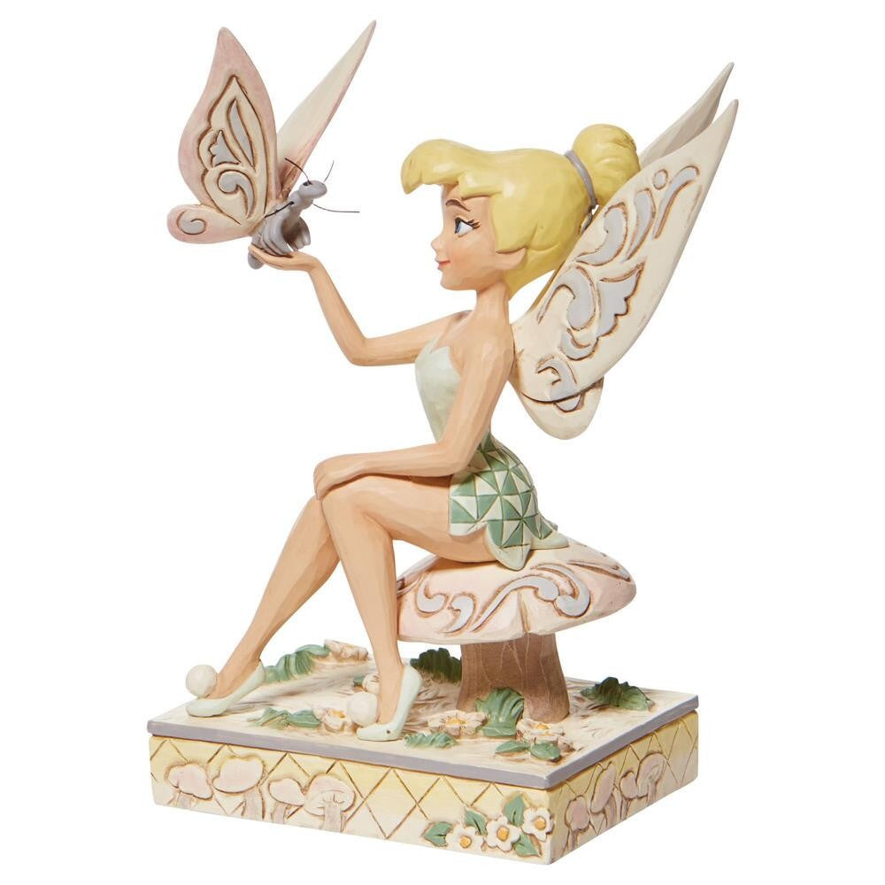 DISNEY TRADITIONS BY JIM SHORE TINKER BELL WHITE WOODLAND 15CM