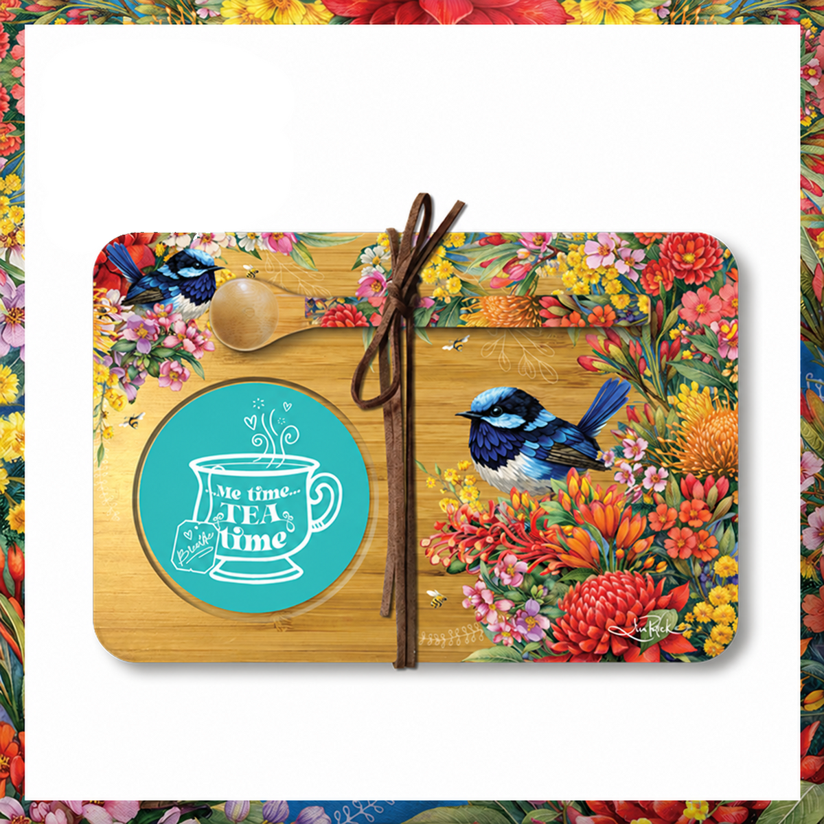 Lisa Pollock Tea Time Floral Fairy Wrens