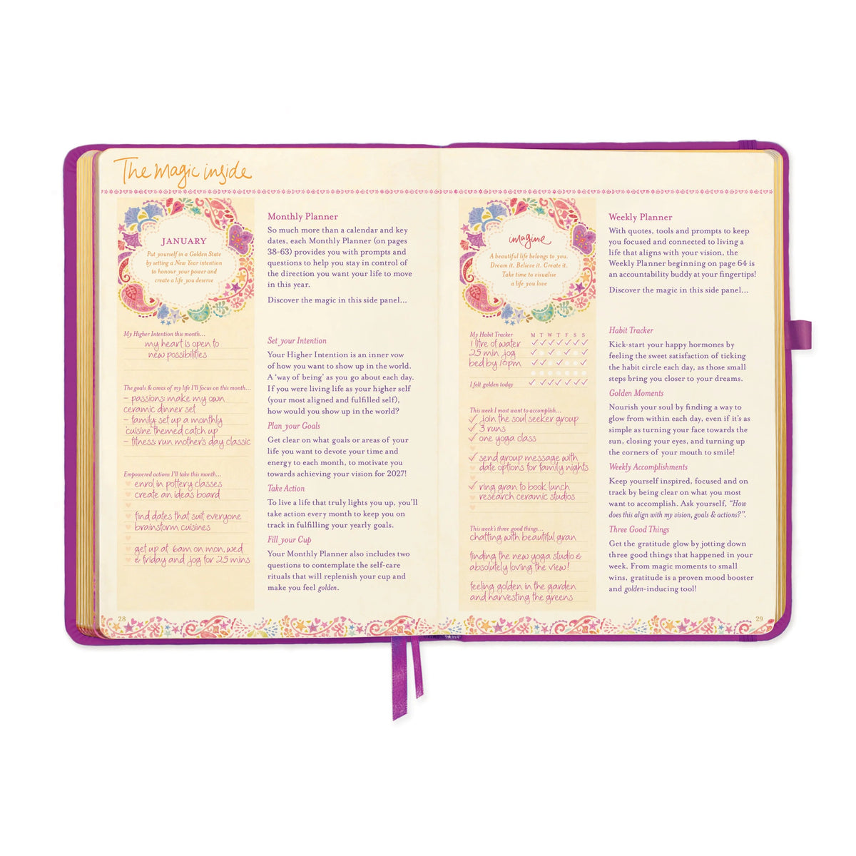 Intrinsic 2027 Diary Planner The Year To Create Magic - Berry Bliss Purple