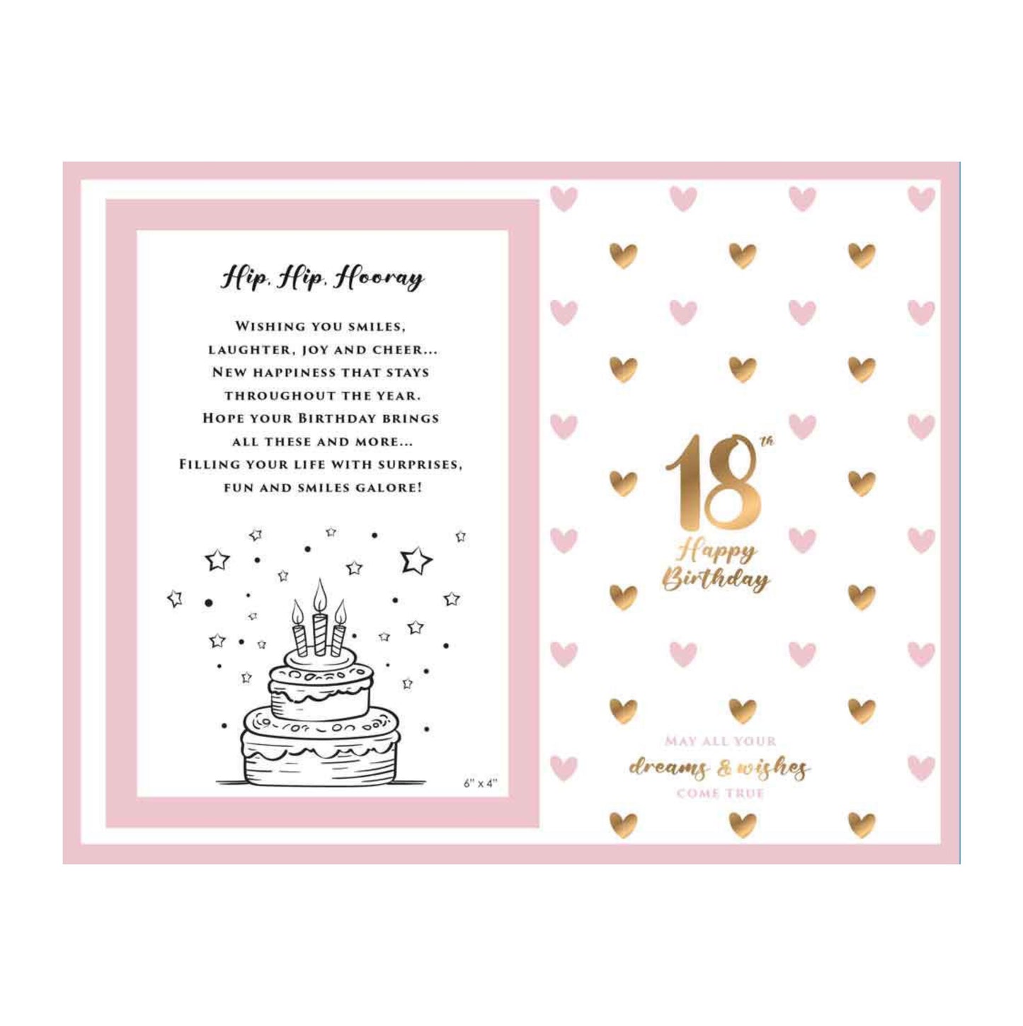 Birthday Photo Frame Glass Sweet Hearts 18th