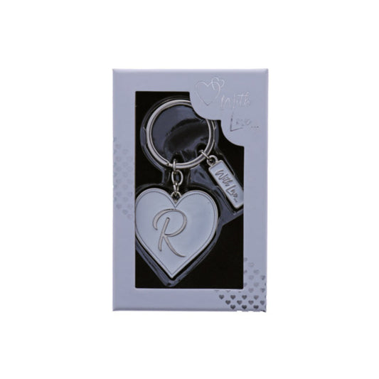 INITIAL KEYRING "R" IN SILVER