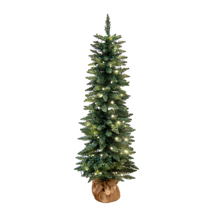 CHRISTMAS BURLAP LED TREE 120CM WITH 100 LIGHTS