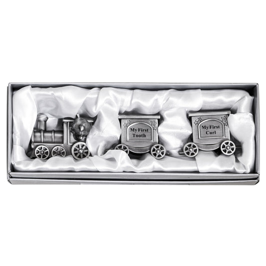 MINI TRAIN FIRST TOOTH & CURL CARRIAGE PEWTER FINISH