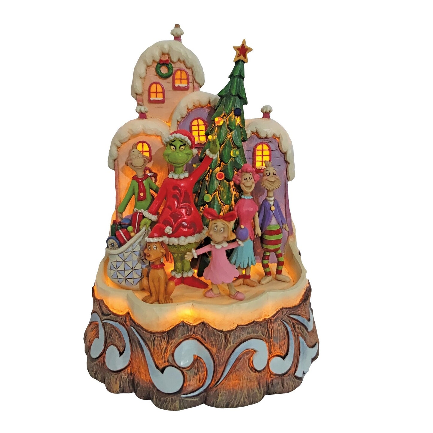 THE GRINCH BY JIM SHORE LED CARVED BY HEART 22CM