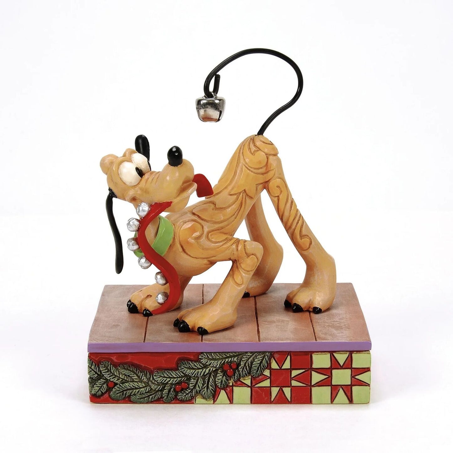 DISNEY TRADITIONS BY JIM SHORE PLUTO WITH CHRISTMAS BELLS ON TAIL