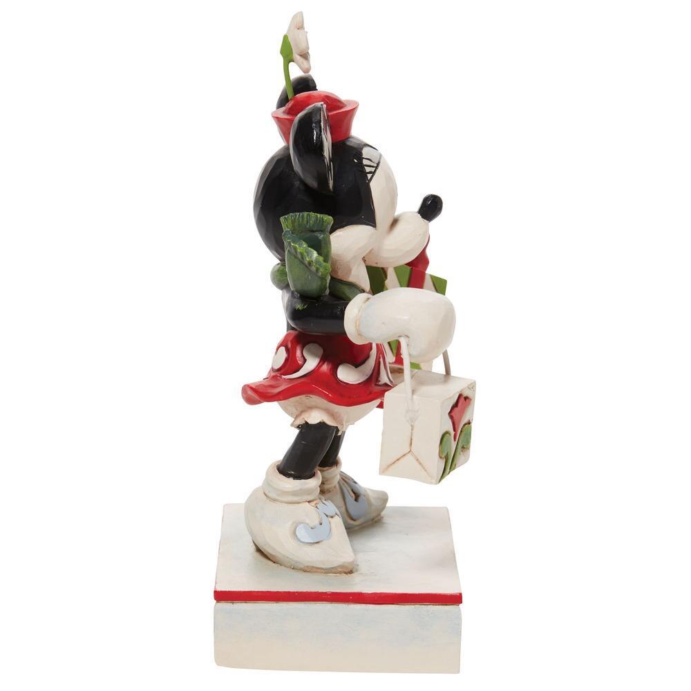DISNEY TRADITIONS BY JIM SHORE MINNIE WITH BAG & GIFT 13CM